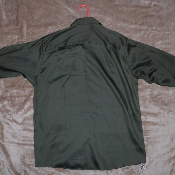 Geoffrey Beene Sateen Button Up Dress Shirt - Long Sleeve Wrinkle Free - Picture 10 of 13